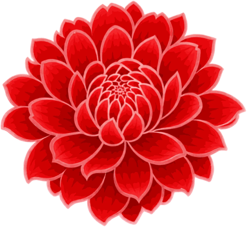 ロゴの赤い菊